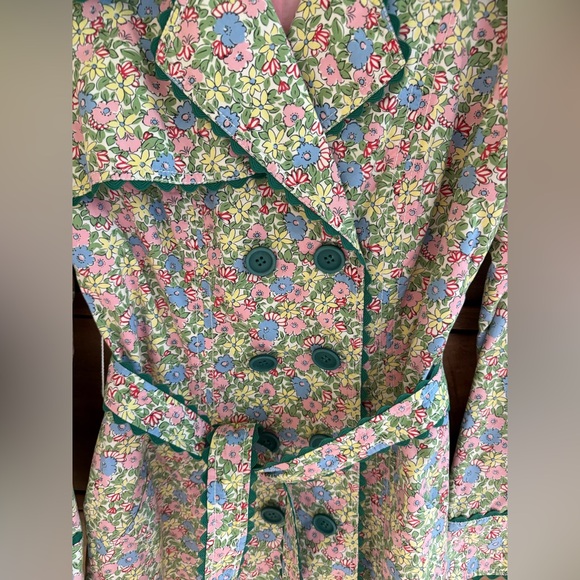 Anthropologie Floral Double-Breasted Trench Coat - Picture 2 of 7